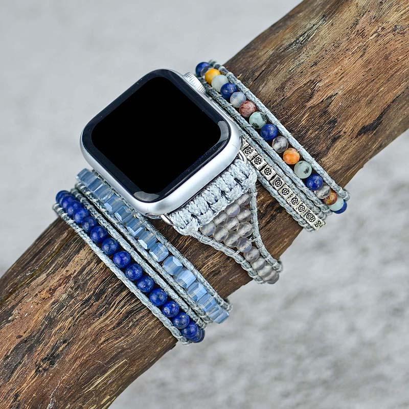 Bracelet pour Apple Watch en Lapis-Lazuli Bleu Profond