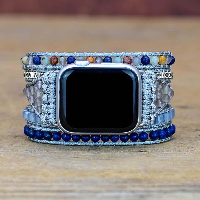 Bracelet pour Apple Watch en Lapis-Lazuli Bleu Profond