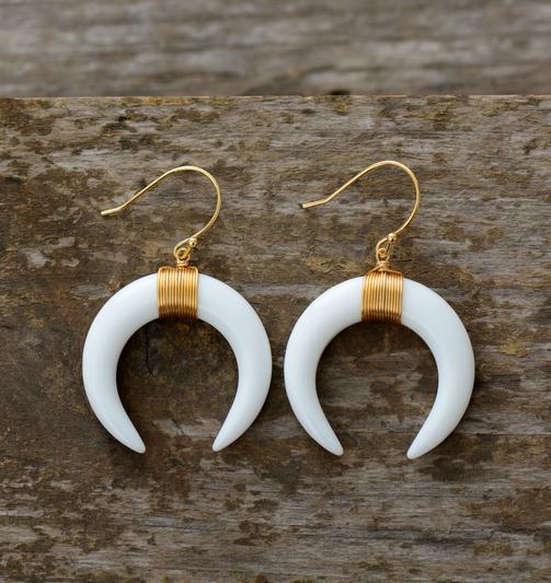 Boucles d'Oreilles Magie Lunaire en Forme de Demi-Lune