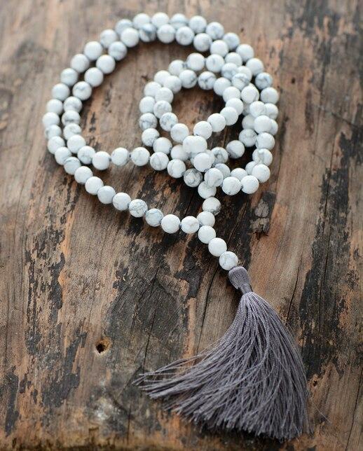 Collier Mala Détente & Sérénité en Howlite