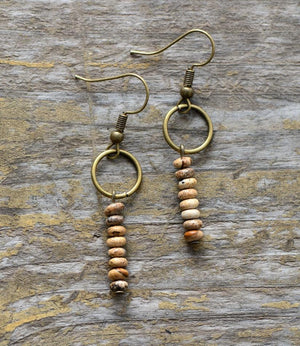 Boucles d'Oreilles en Jaspe Naturel