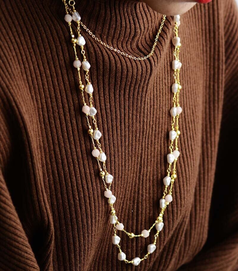 Collier Déesse Intérieure en Jade Rose et Œil de Tigre