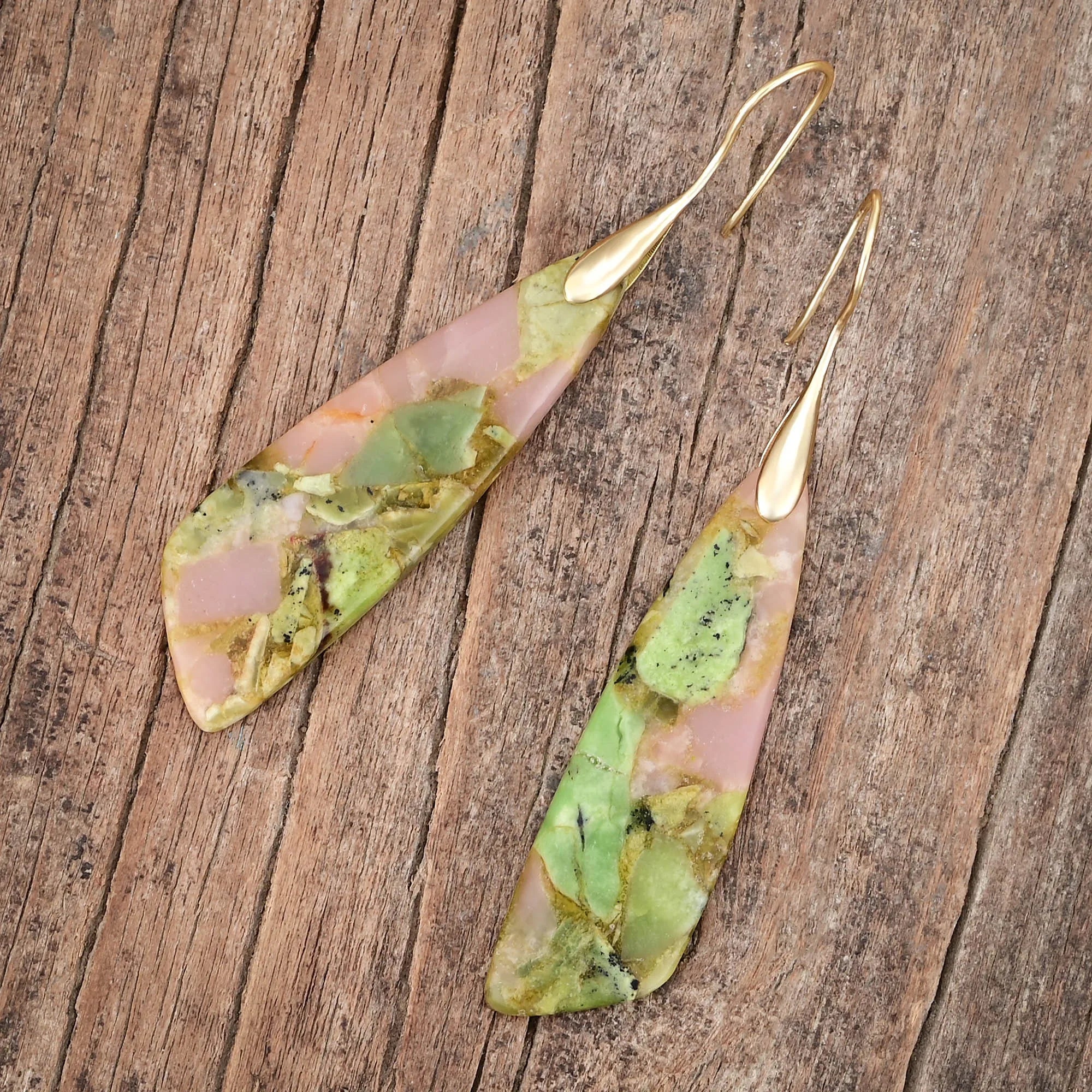 Boucles d'Oreilles Chuchotements de la Nature en Jaspe Africain