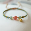 Bracelet Harmonieuse Tresse en Jade & Agate Rouge