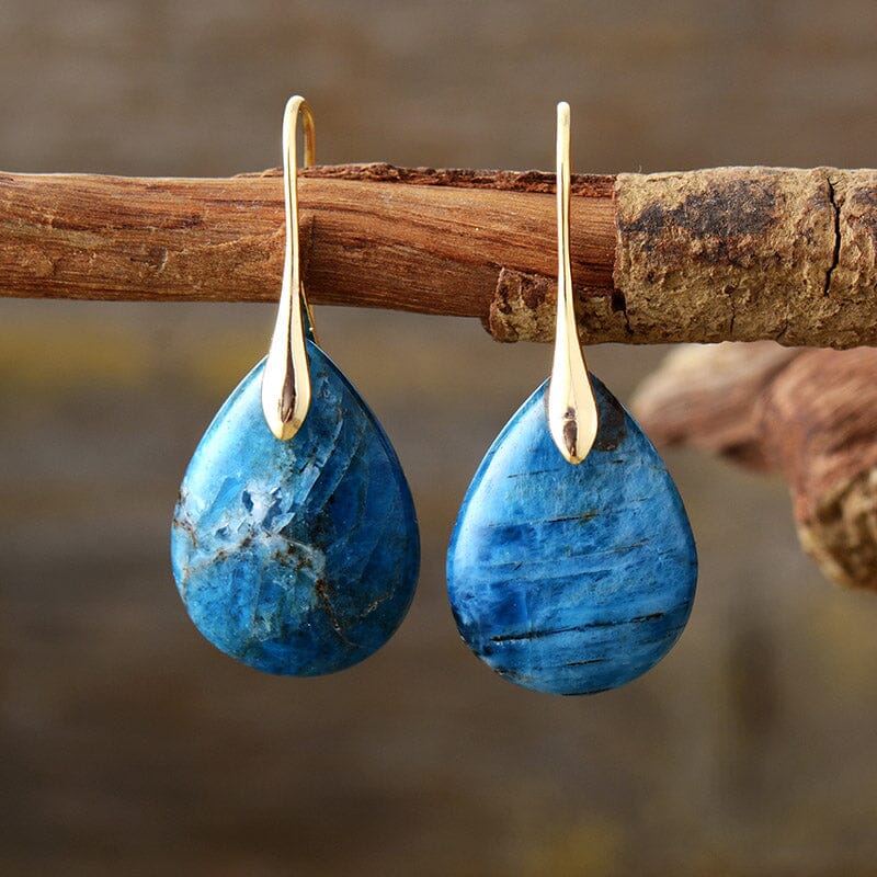 Boucles d'Oreilles Goutte Paisible en Pierres Naturelles