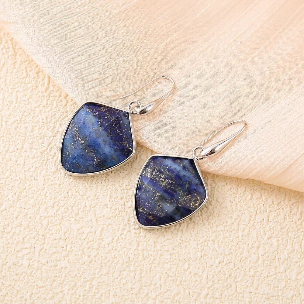 Boucles d'Oreilles Voûte de Saphir en Lapis-Lazuli