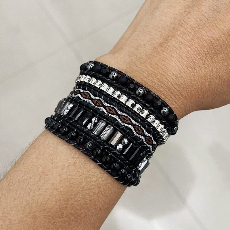 Bracelet Majesté de Minuit en Onyx et Hématite