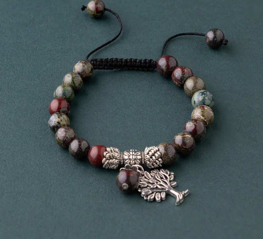 Bracelet Jaspe Dragon Sang Arbre de Vie