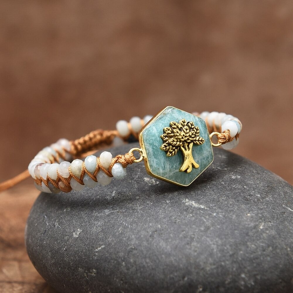 Bracelet en Amazonite Arbre de Vie