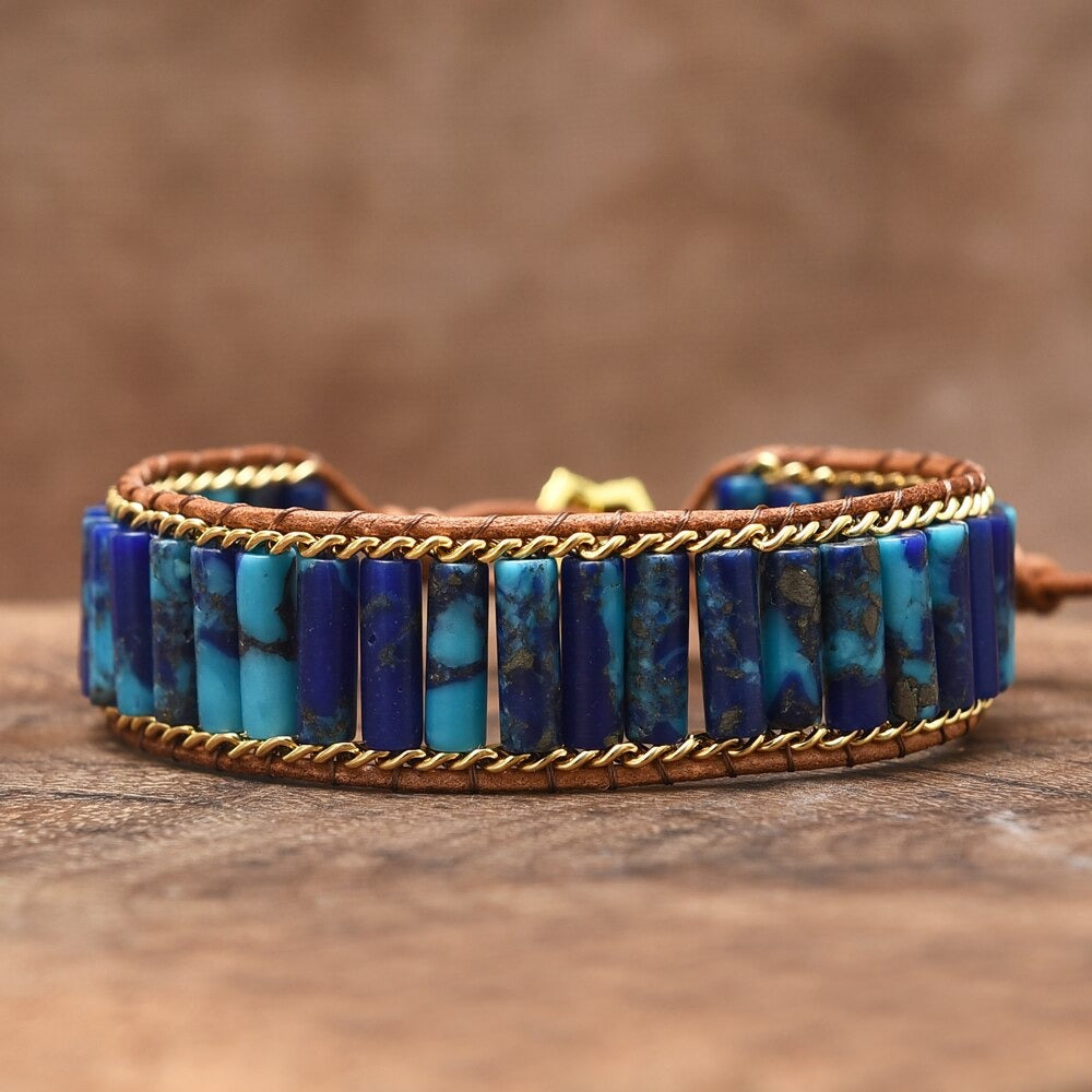 Bracelet à Chaîne Brise Ultramarine en Jaspe Impérial