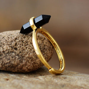 Bague Douceur Rock en Améthyste, Onyx et Quartz Rose