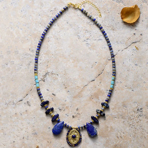 Collier Sérénité Azur en Lapis-Lazuli & Turquoise