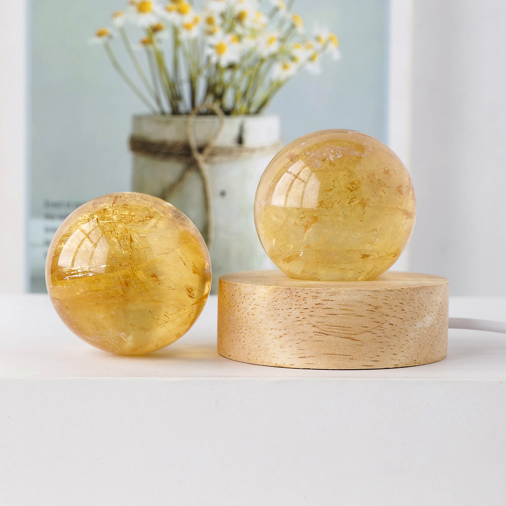 Lampe Sphère Éclat Doré en Calcite