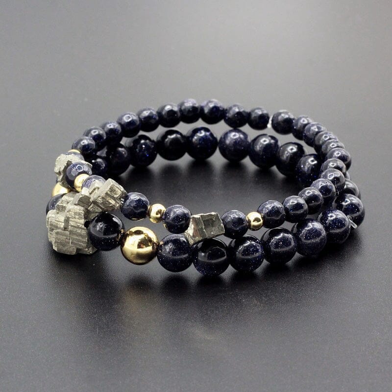 Bracelet Gardien Astral en Onyx et Pyrite