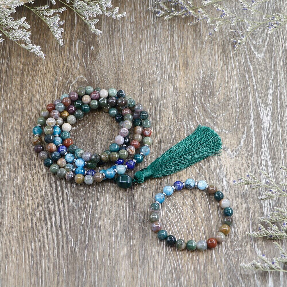 Collier Mala Harmonie Divine en Pierres Naturelles