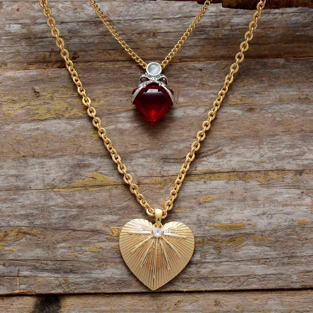 Collier Pendentif Coeur Éternel Amour