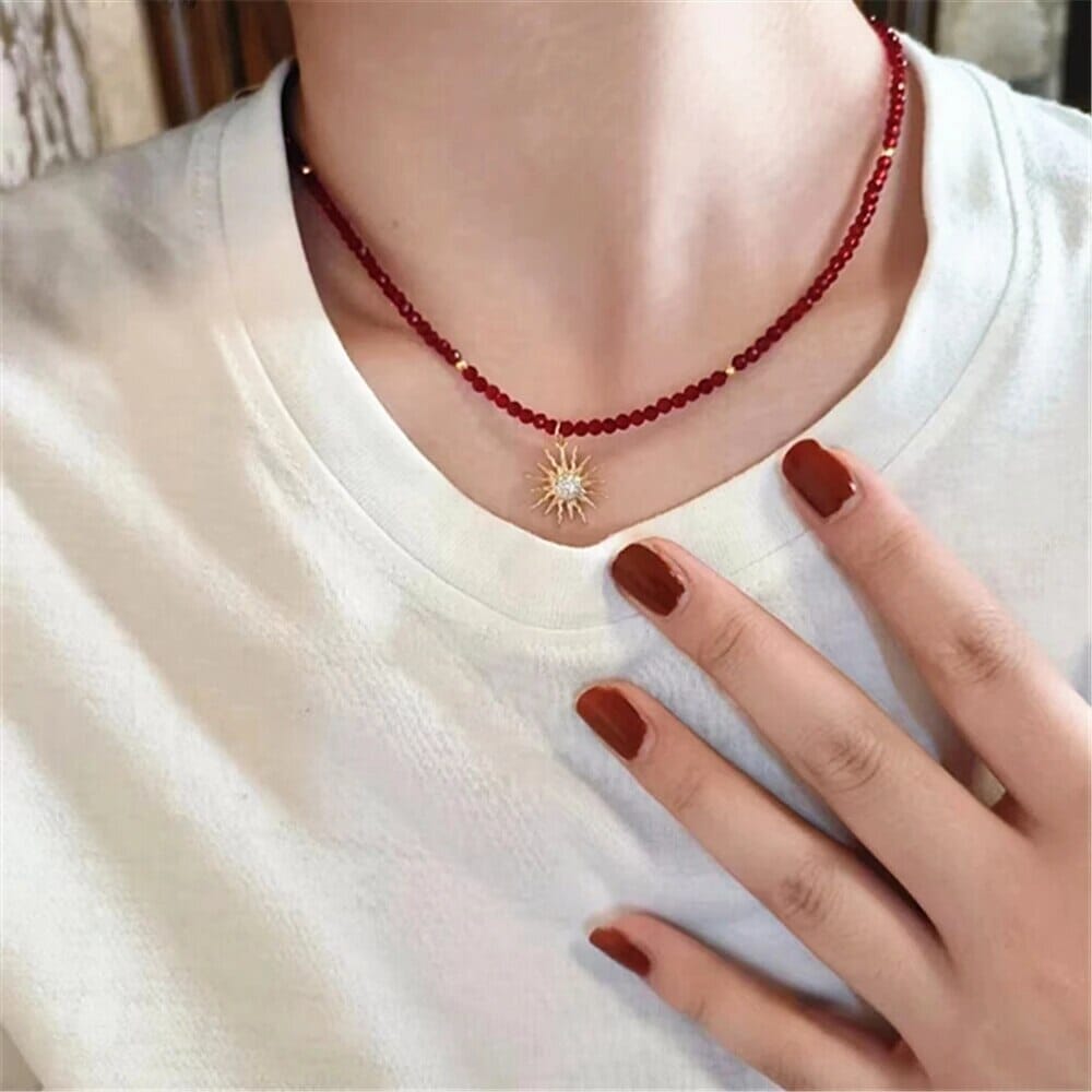 Collier en Spinelle Rouge "Sérénité de l'Âme"