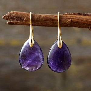 Boucles d'Oreilles Goutte Paisible en Pierres Naturelles