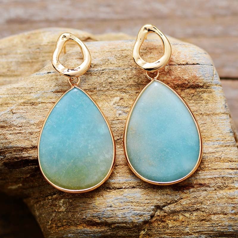 Boucles d'Oreilles Splendeur Exotique en Amazonite