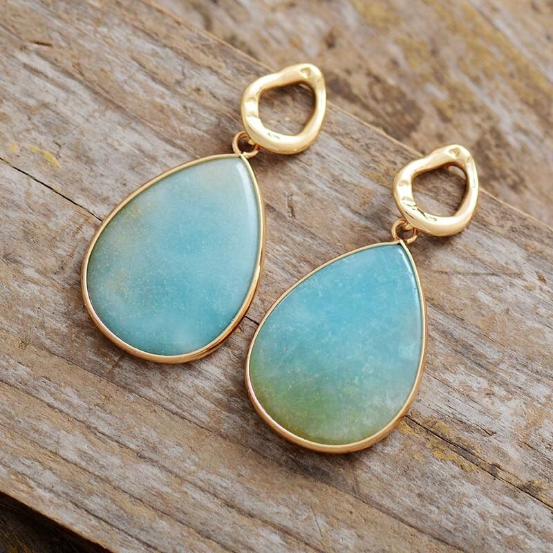 Boucles d'Oreilles Splendeur Exotique en Amazonite