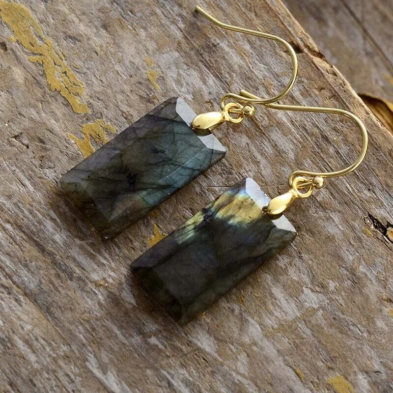 Boucles d'Oreilles en Goutte de Cristal "Harmonie Dorée"