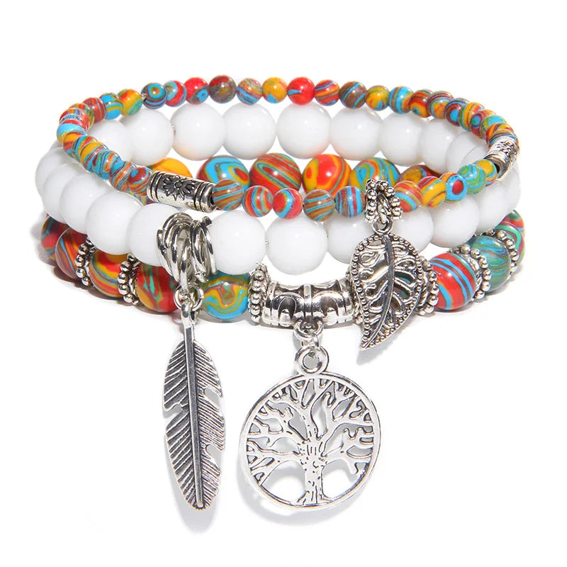 Bracelet Arbre de Vie Connexion avec le Cosmo en Pierres Naturelles