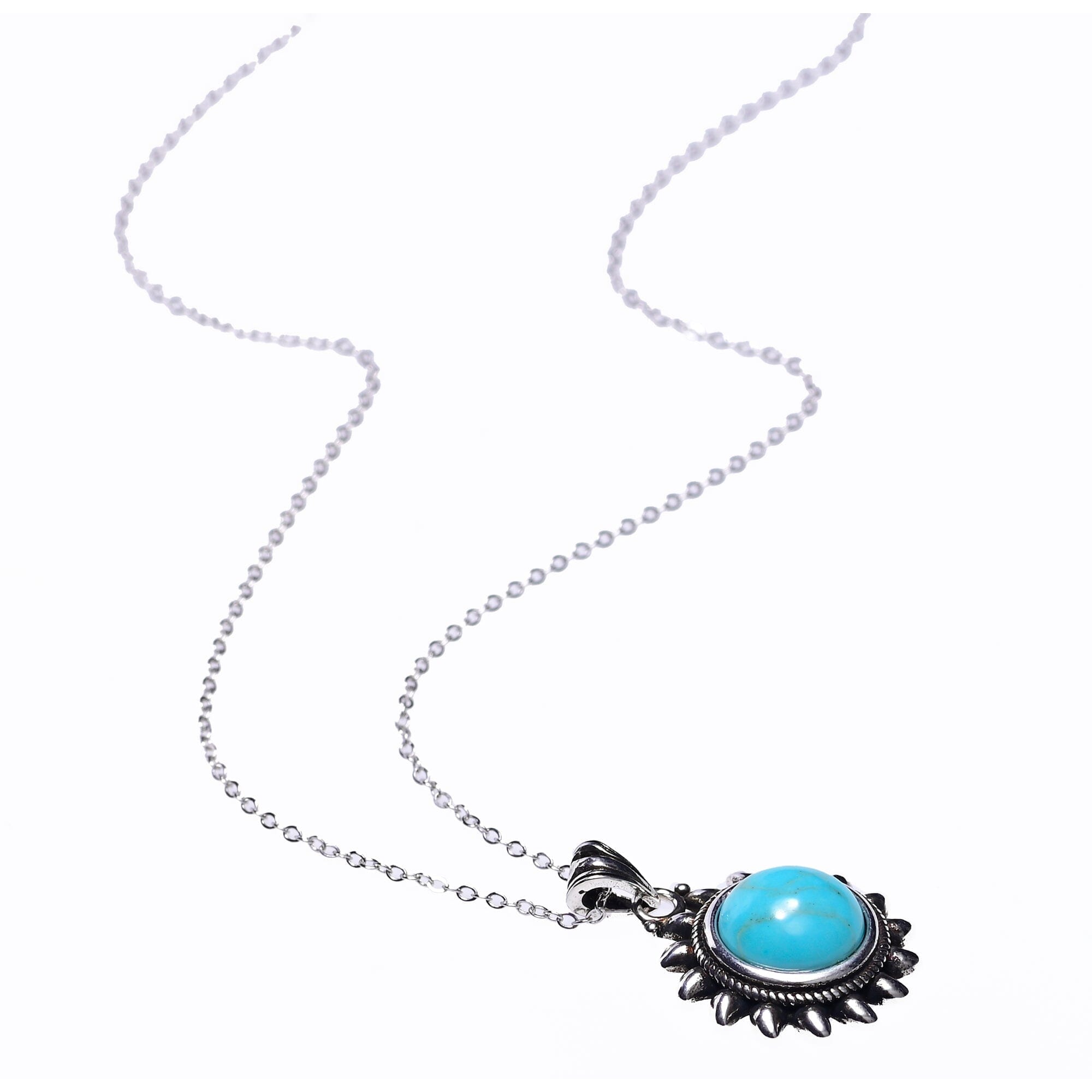 Collier Porte-Bonheur Hera et Pendentif Soleil en Turquoise