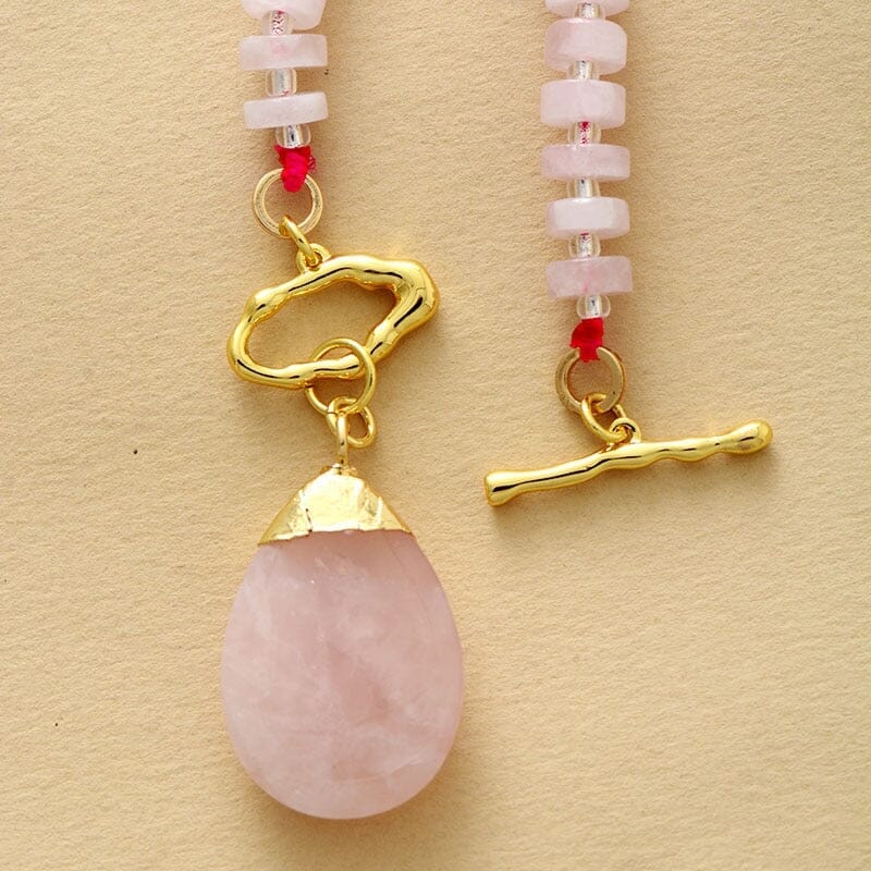 Collier Pur Amour en Quartz Rose