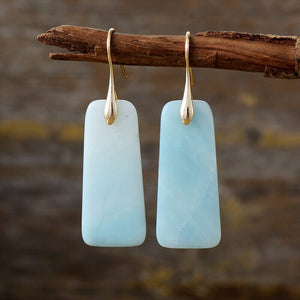 Boucles d'Oreilles Paisibles Silhouettes en Amazonite