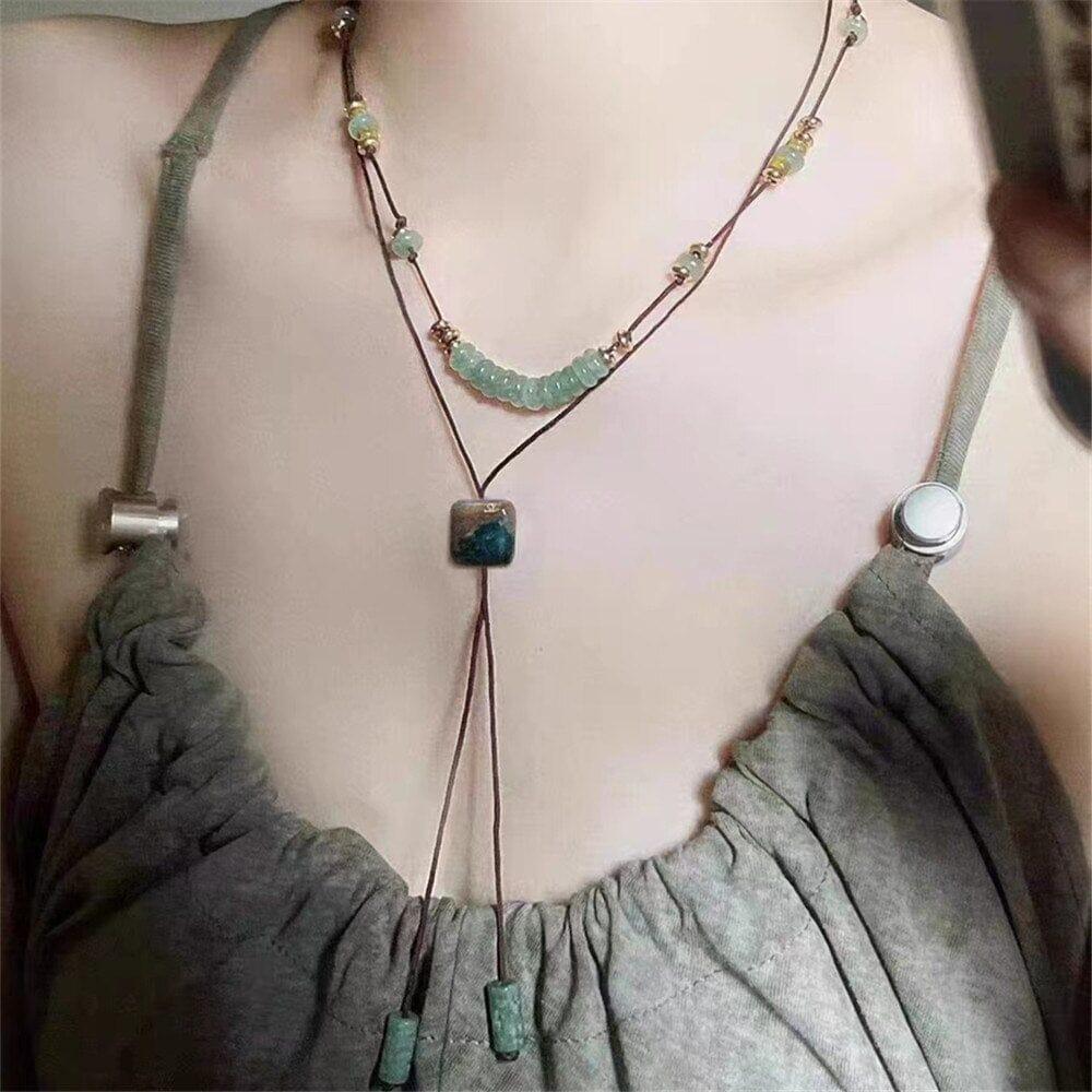 Collier Superposé Rêves de Destinés en Aventurine Verte