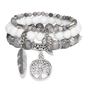 Bracelet Arbre de Vie Connexion avec le Cosmo en Pierres Naturelles