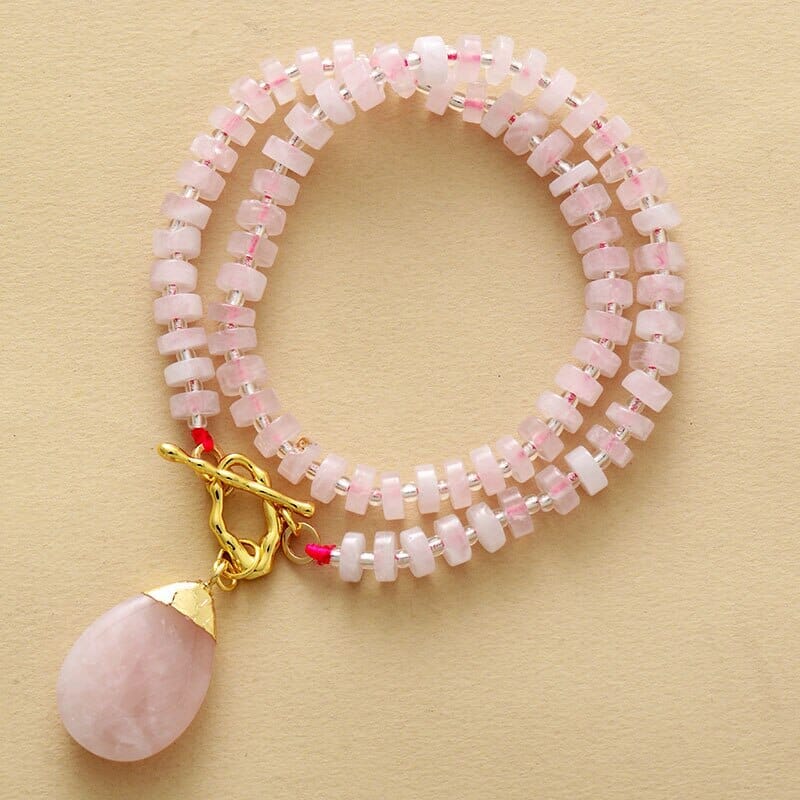 Collier Pur Amour en Quartz Rose