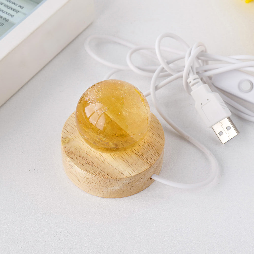 Lampe Sphère Éclat Doré en Calcite