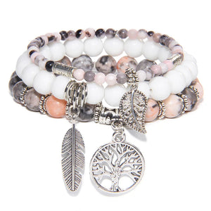 Bracelet Arbre de Vie Connexion avec le Cosmo en Pierres Naturelles