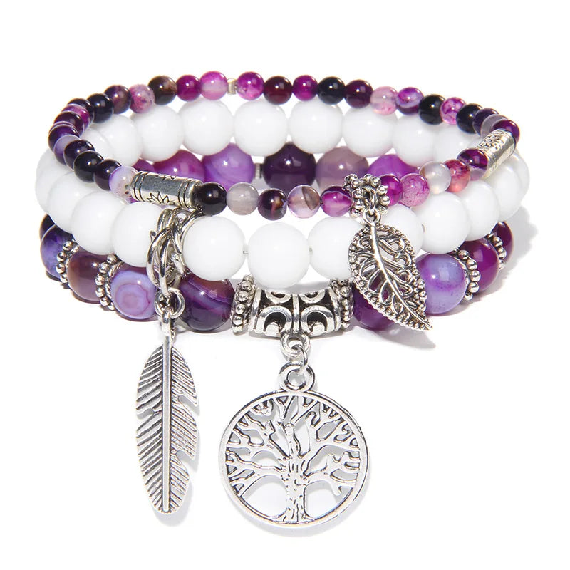 Bracelet Arbre de Vie Connexion avec le Cosmo en Pierres Naturelles