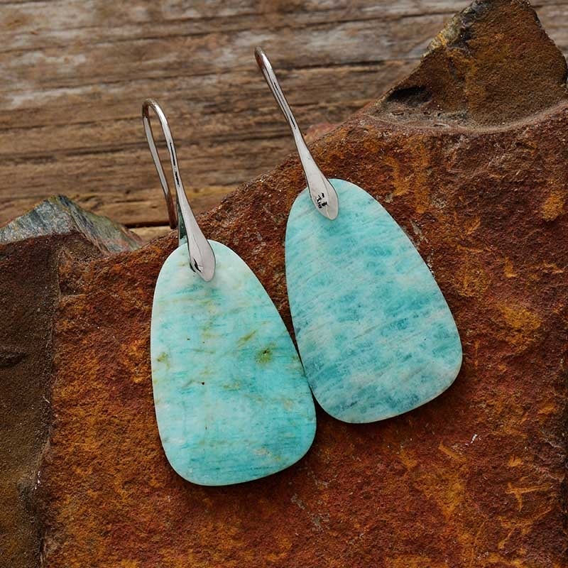 Boucles d'Oreilles Nature Sauvage en Amazonite