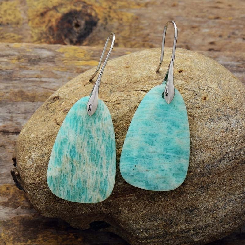 Boucles d'Oreilles Nature Sauvage en Amazonite