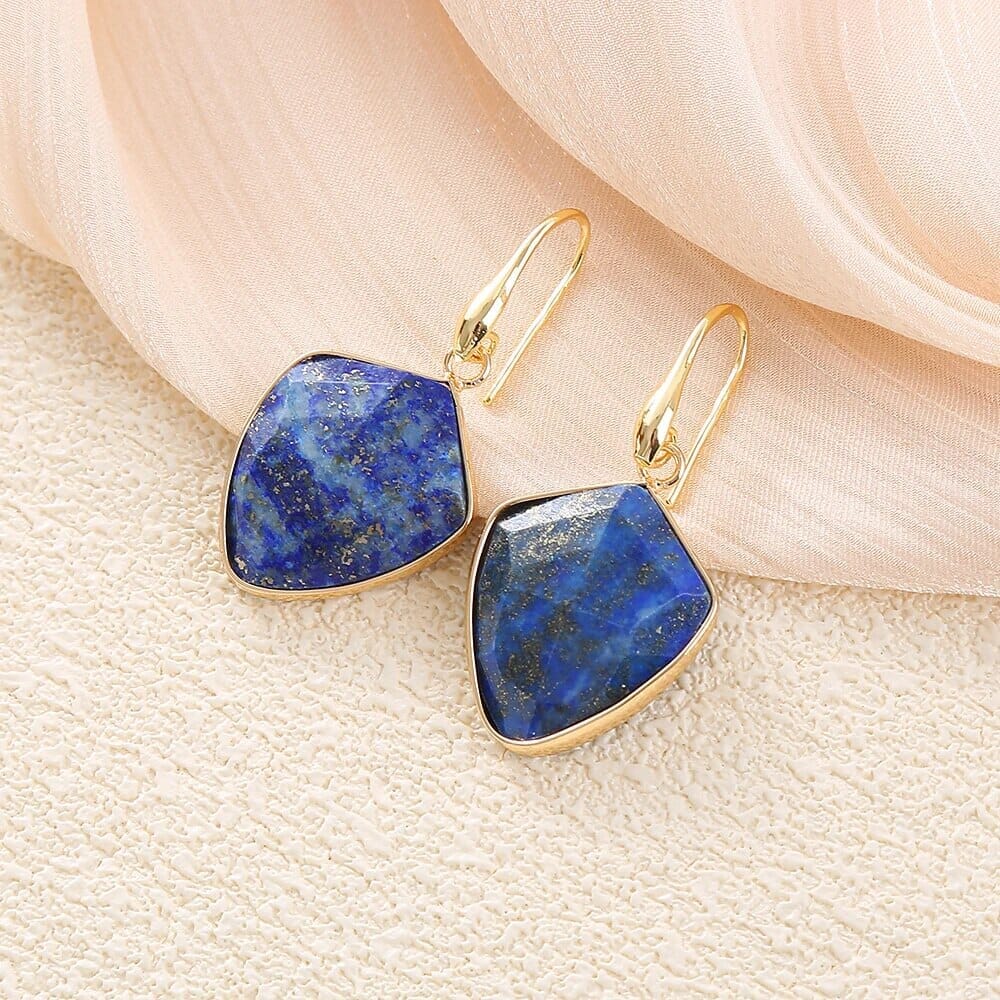 Boucles d'Oreilles Voûte de Saphir en Lapis-Lazuli