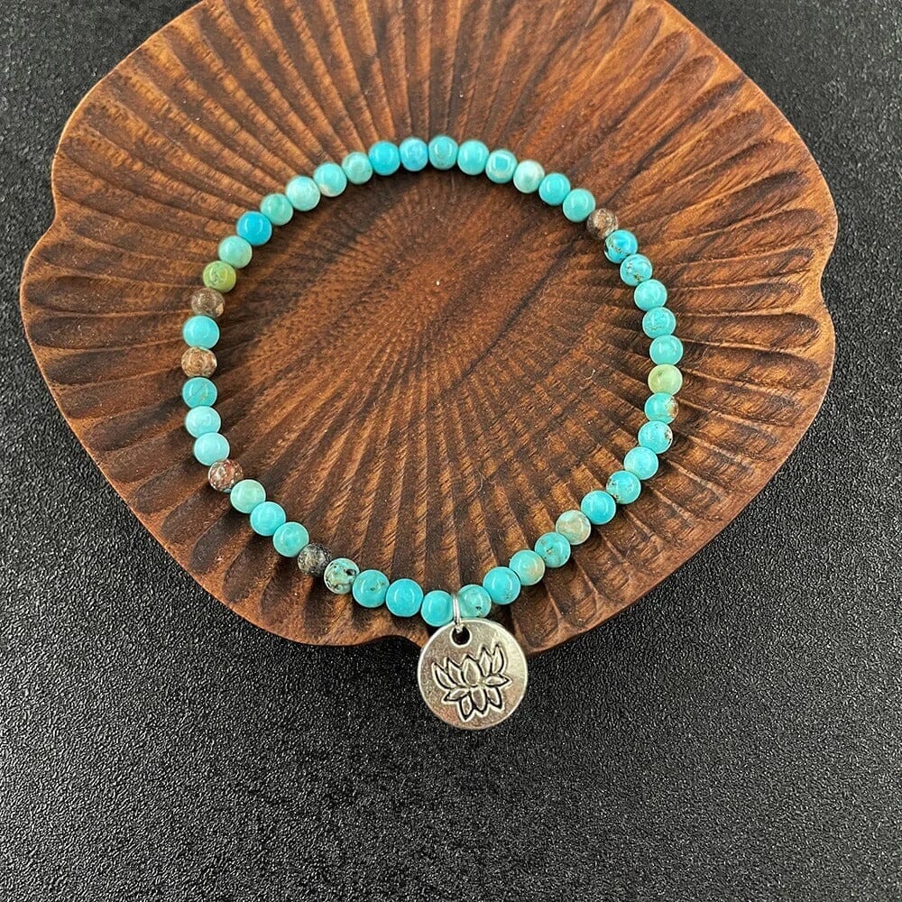 Bracelet Lotus Tranquille en Turquoise