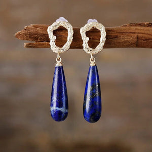 Boucles d’Oreilles Pendantes Gouttes d’ me en Pierres Naturelles