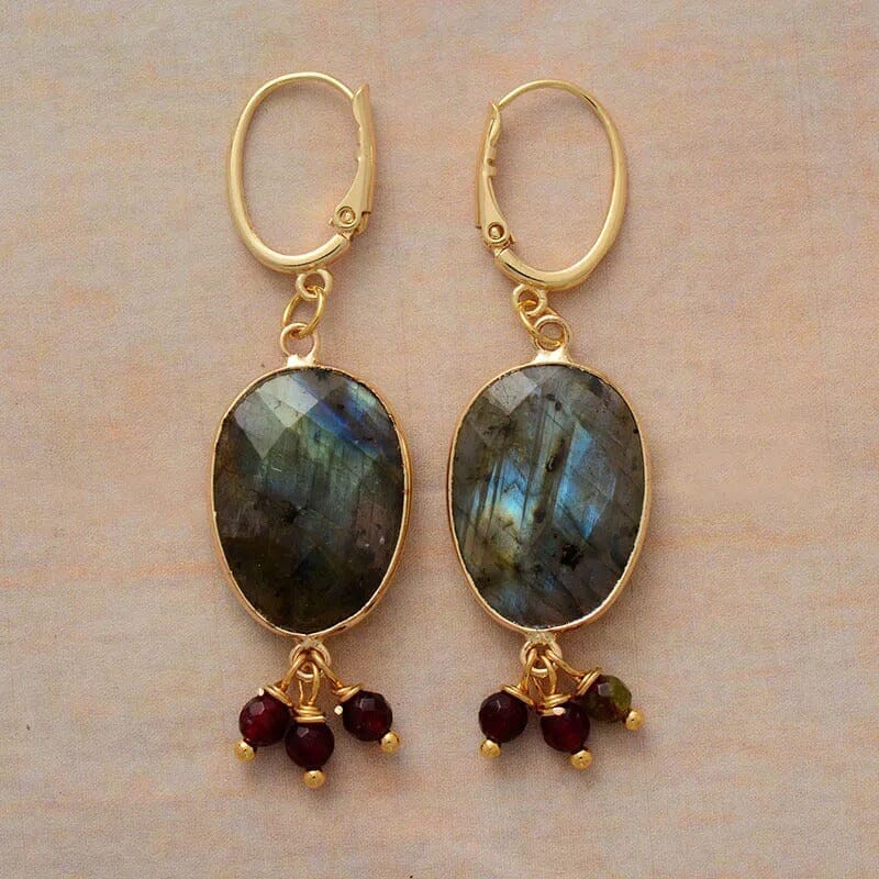 Boucles d’Oreilles Radiance Mystique en Labradorite