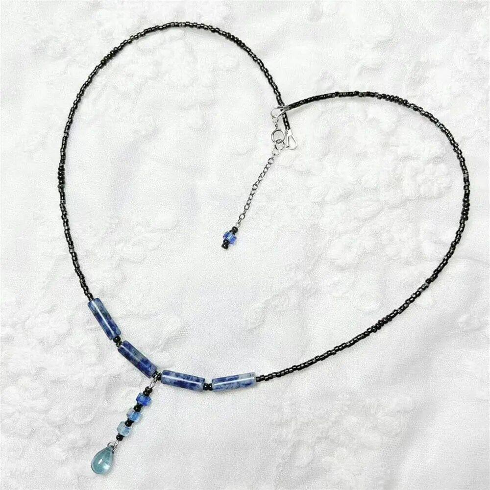 Collier Eaux du Crépuscule en Quartz Bleu