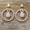 Boucles d'Oreilles Harmonieux Amour en Quartz Rose & Amazonite