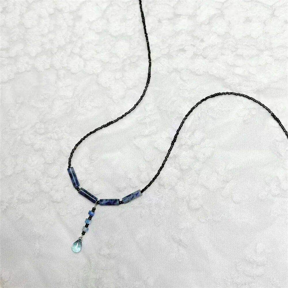 Collier Eaux du Crépuscule en Quartz Bleu