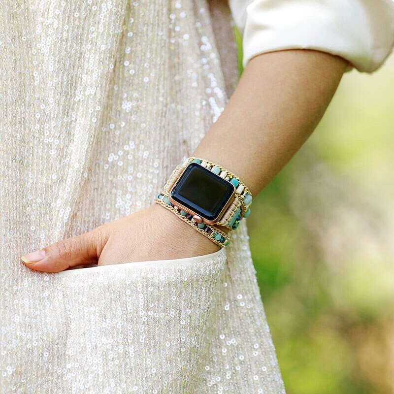 Bracelet d'Apple Watch Hypnotique Destinée en Amazonite