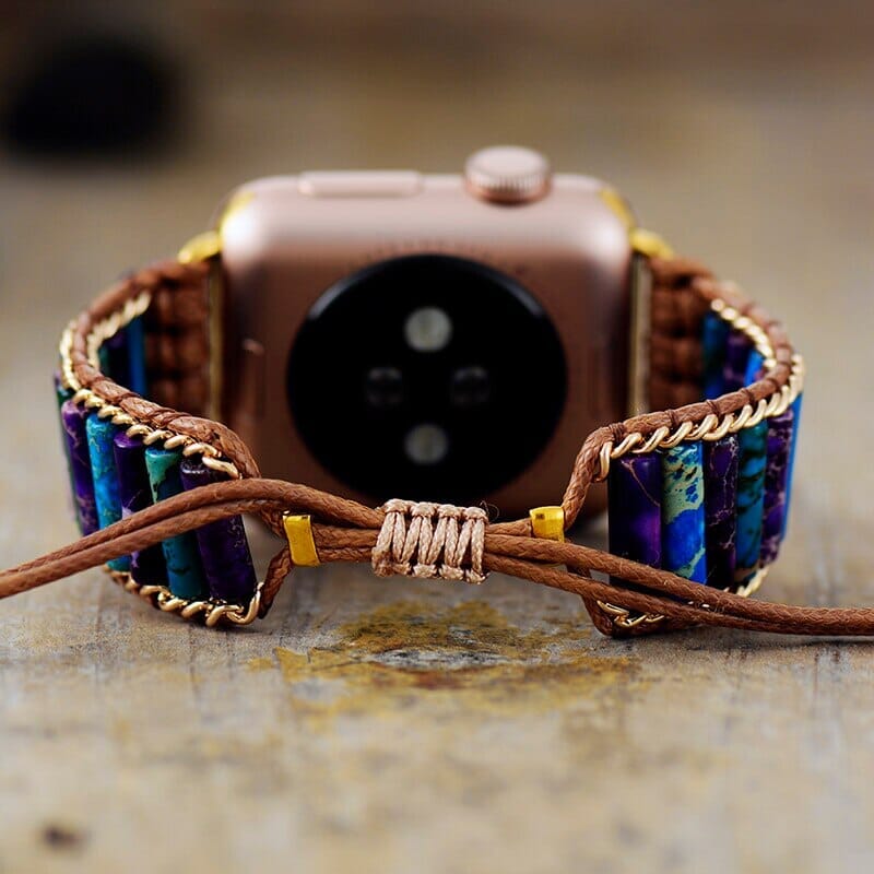 Bracelet d'Apple Watch Captivant et Positif en Pierres Naturelles