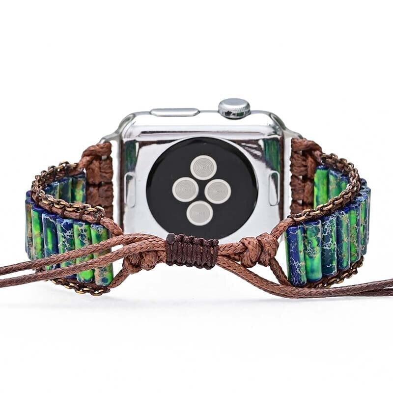 Bracelet d'Apple Watch Fascinante Paix en Hématite et Jade