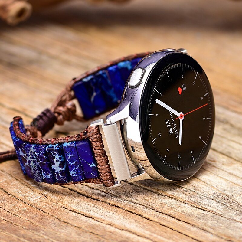 Bracelet pour Montre Samsung Profondeur en Jaspe Bleu