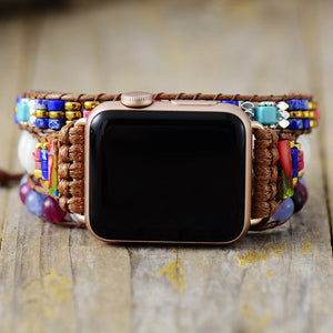 Bracelet d'Apple Watch Précieux Pouvoir en Jaspe et Onyx