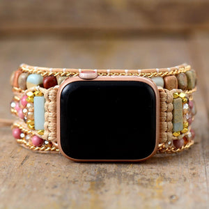 Bracelet d'Apple Watch en Rhodonite et Jaspe